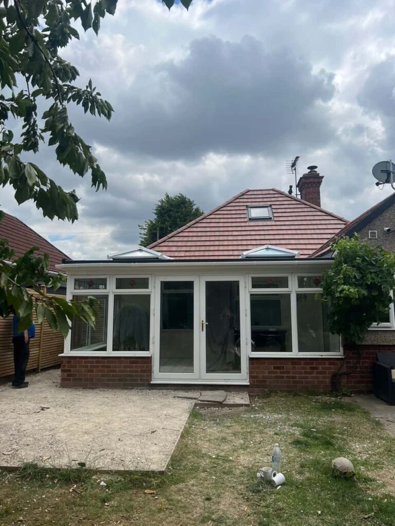 This is a photo of a hipped roof on a bungalow that has just had roof repairs carried out. Works carried out by Burgess Hill Roofing Repairs